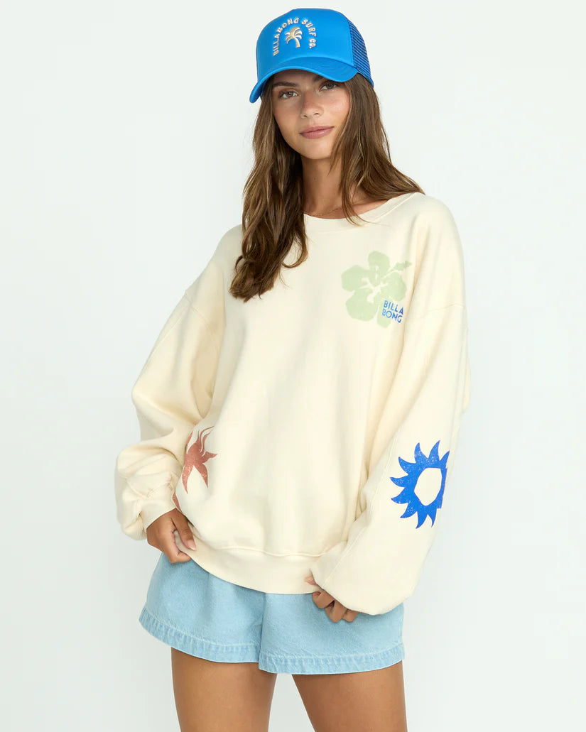 Billabong Water Signs Kendal Damen-Sweatshirt mit Rundhalsausschnitt