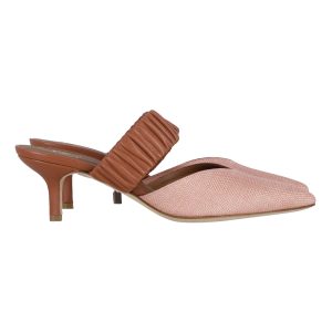 Malone Souliers Matilda 45 Mules aus pfirsichfarbenem Raffia