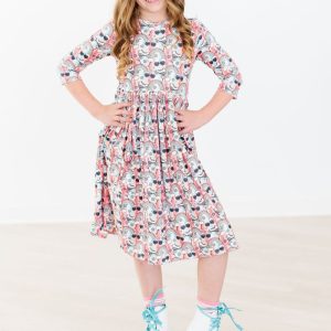 Let the Good Times Roll Kleid mit schwingendem Rock – Taschen