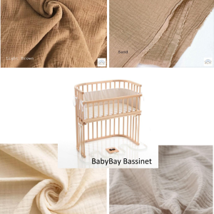 Maßgefertigtes Spannbettlaken aus Bio-Baumwollgaze für Baby Bay Babywiege