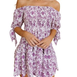 Pretty Little Thing 7732499742780 Kleid mit Blumenmuster – Violett
