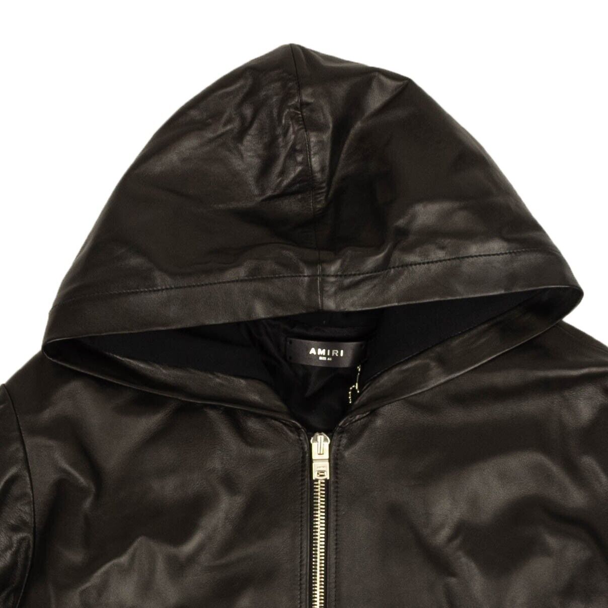 Kapuzenpullover – Leder, Schwarz