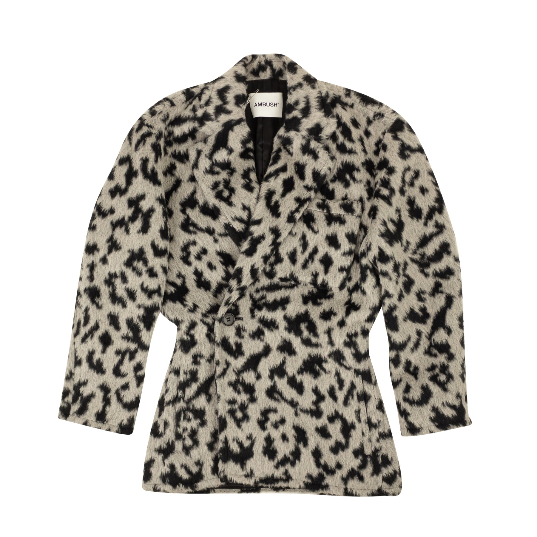 Double-Breasted Blazer – Schwarz, Wolle, Grau