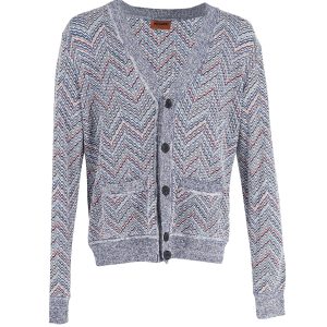 Missoni Strickjacke aus Baumwolle mit Zickzackdruck und Knopfleiste – Mehrfarbig