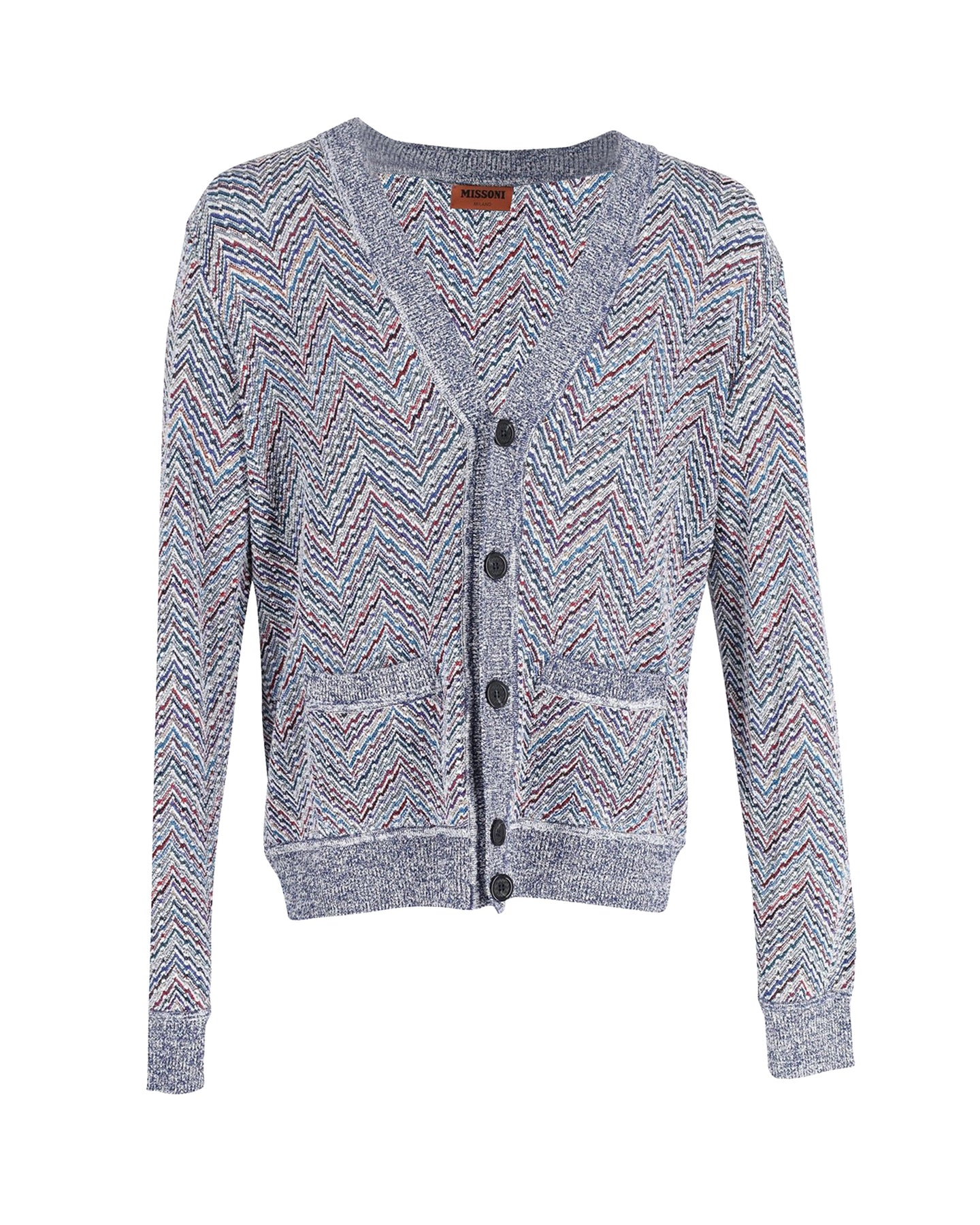 Missoni Strickjacke aus Baumwolle mit Zickzackdruck und Knopfleiste – Mehrfarbig