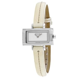 Coach Damen Armbanduhr – Zifferblatt: Weiß, beiges Lederarmband