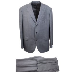 Grau-schwarzer einreihiger Wollblazer