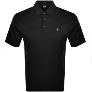 Hugo Boss Parris 01 Herren-Poloshirt mit Metalllogo – Schwarz