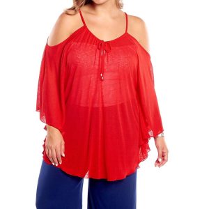 Flirty Strandkleid – große Größen, Rot