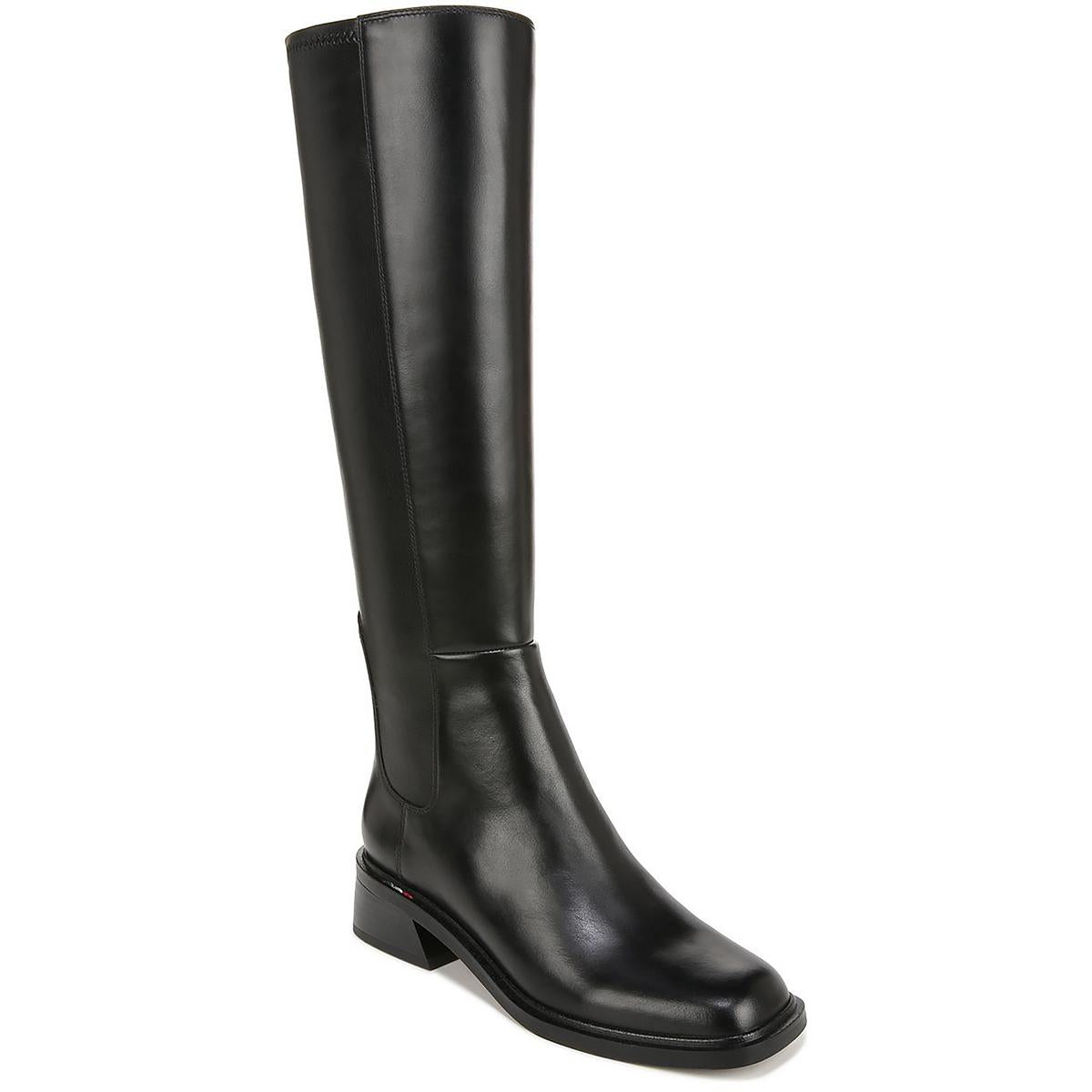 Giselle kniehohe Lederstiefel mit eckiger Zehenpartie