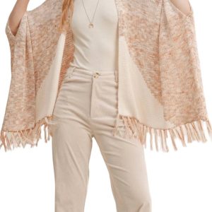 New Energy Ginger 7732471103548 Strickjacke – Fransen, Elfenbein