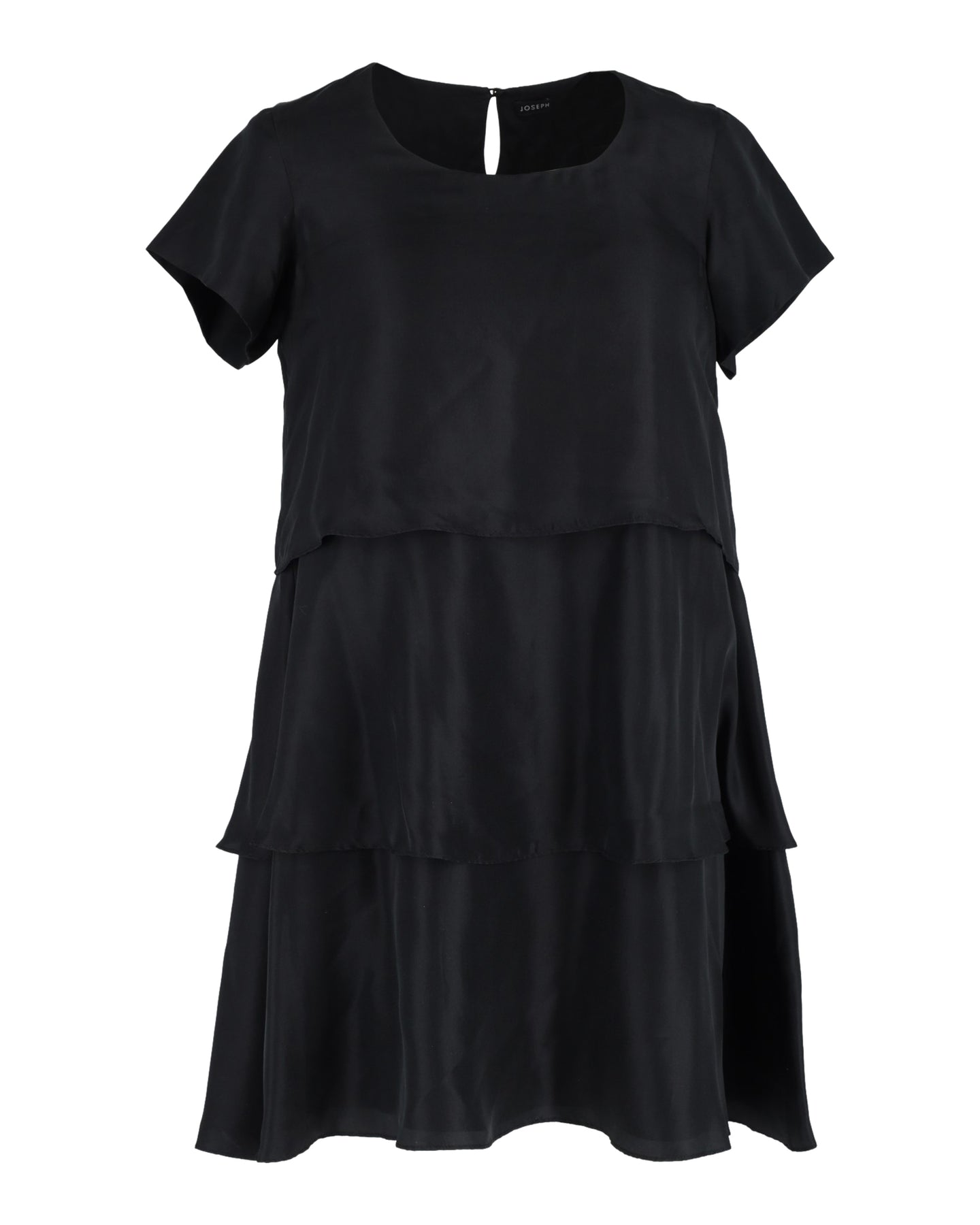 Joseph gestuftes Minikleid aus schwarzer Seide und Baumwolle