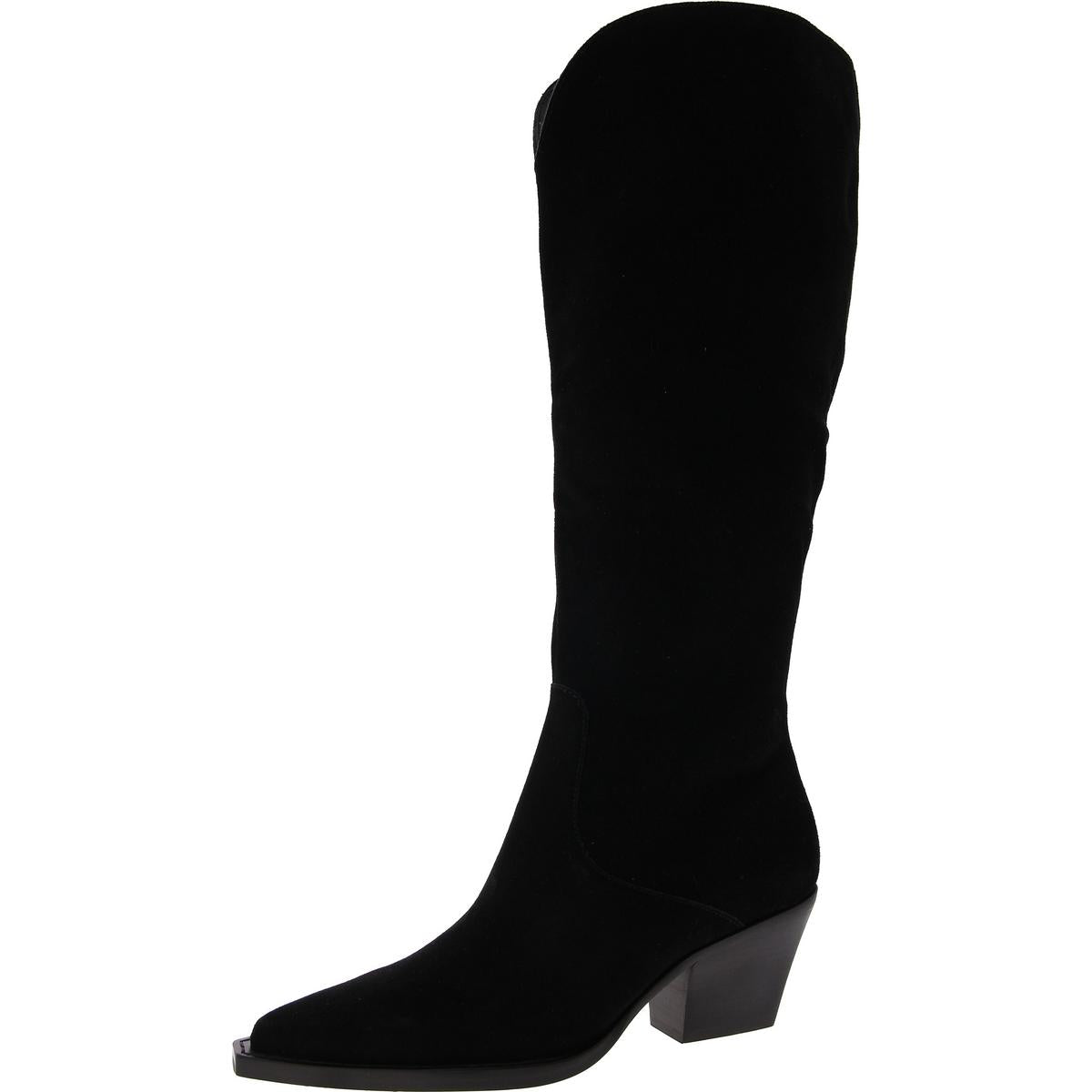RAJ kniehohe Stiefel – spitze Zehenpartie, Veloursleder