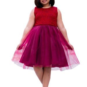 Junior-Brautjungfernkleid aus Tüll mit Samtbesatz für ältere Mädchen in großen Größen, Größen 14,5–20,5