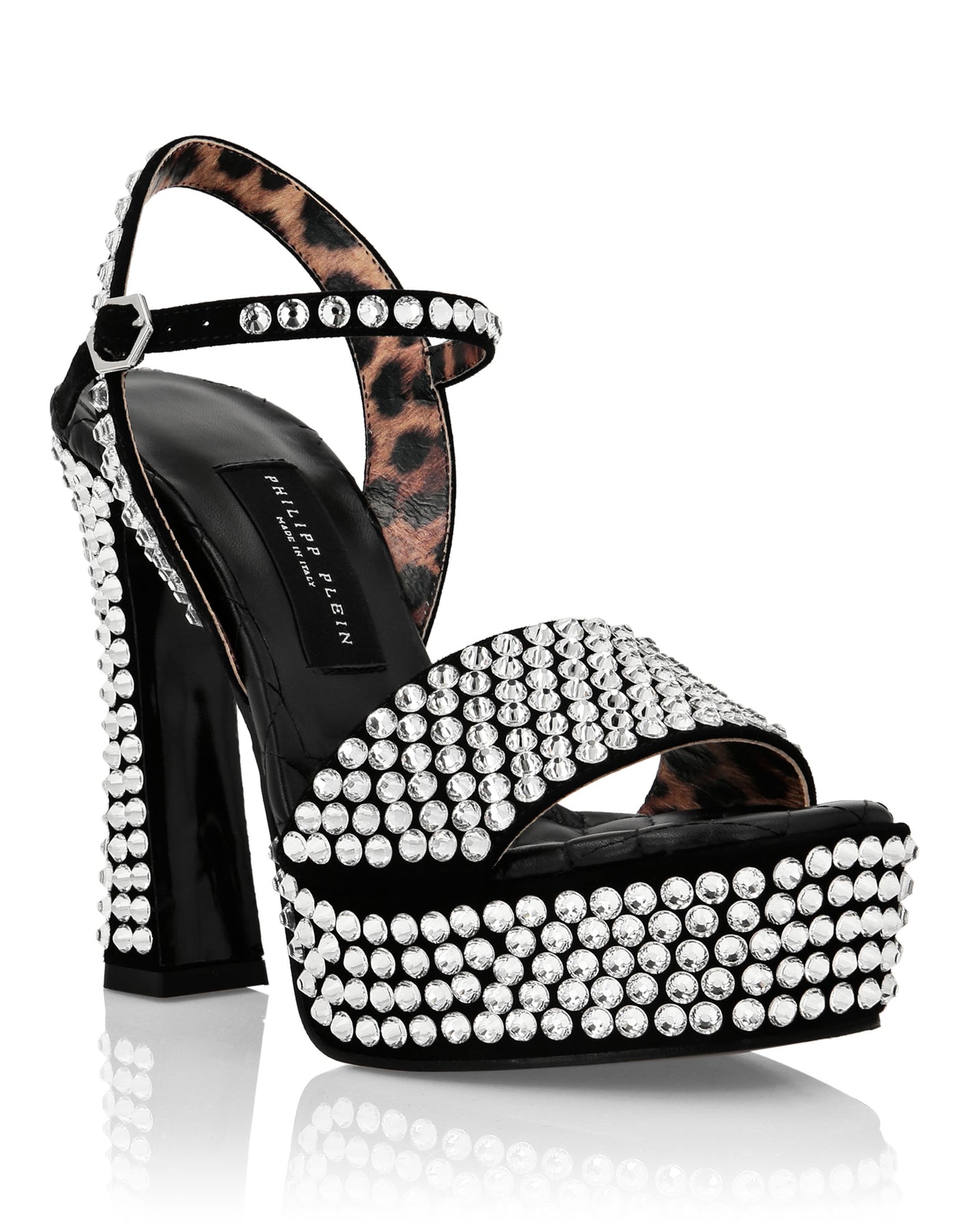 Plateau-Sandalen mit Strass
