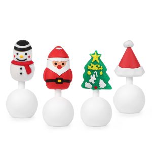 Haakaa Winter Holiday Geschenkset mit Silikonstopfen für Milchpumpen – 4er-Pack, limitierte Edition