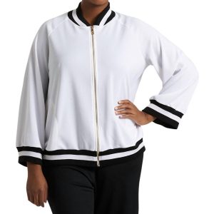 Hudson Jacke – große Größen, Bomber-Stil, Weiß