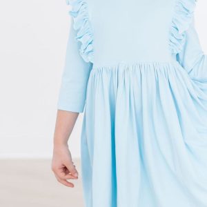 Bluebird 3/4 Kleid mit schwingendem Rock – Rüschen
