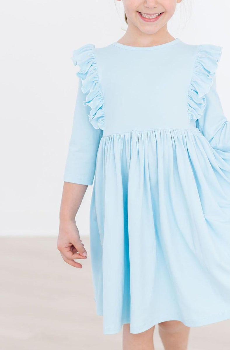 Bluebird 3/4 Kleid mit schwingendem Rock – Rüschen