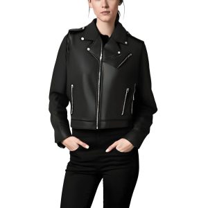 Asymmetrische Bikerjacke aus Kunstleder