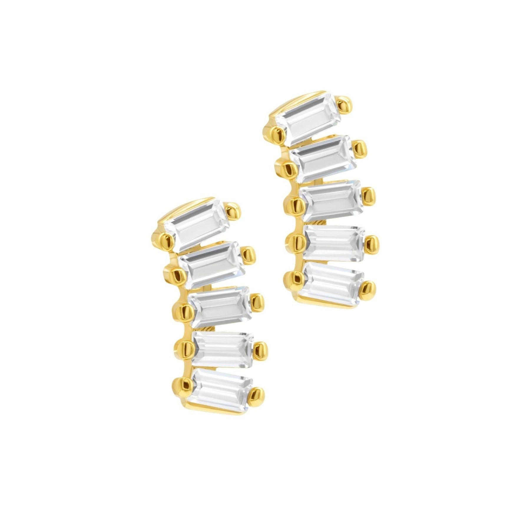 Baguette Climbing Ohrringe – Gold