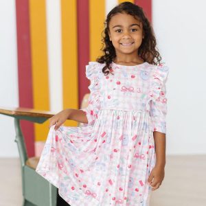 School Days 3/4 Kleid mit schwingendem Rock – Rüschen
