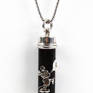 Jasper Damen-Halskette mit Cartoon-Mausanhänger aus Sterlingsilber und Gelbgold