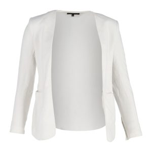 Theory Jacke – offene Vorderseite, Abendstil, Baumwolle, Weiß