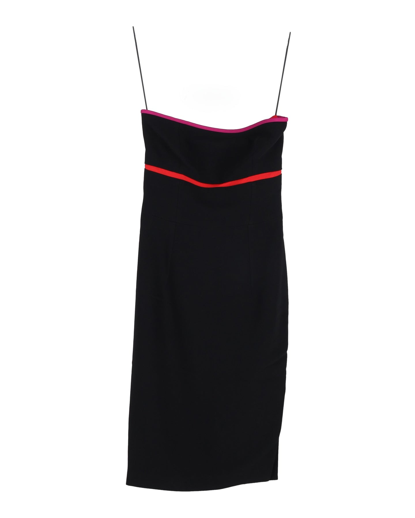 Altuzarra trägerloses knielanges Kleid aus schwarzem Polyester