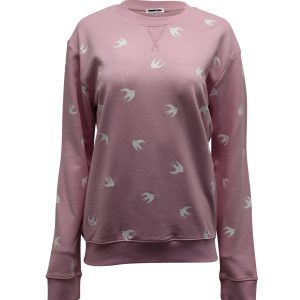 Alexander McQueen Swallow Sweatshirt – bedruckt, Baumwolle, Rosa