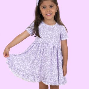 LAVENDER LEOPARD Dream-Kleid mit Rüschen