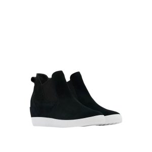 Out N About Damen-Stiefel zum Hineinschlüpfen mit Keilabsatz – Schwarz/Weiß