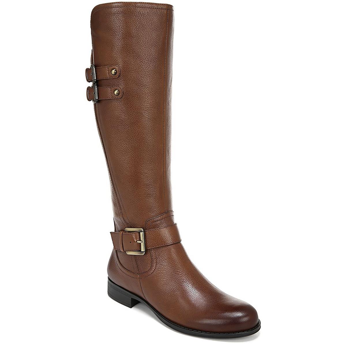 Jessie Leder-Reitstiefel mit weitem Schaft