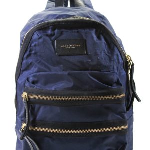 Marc Jacobs Damen-Rucksack mit Lederbesatz, verstellbarer Ausführung und Reißverschluss in Marineblau