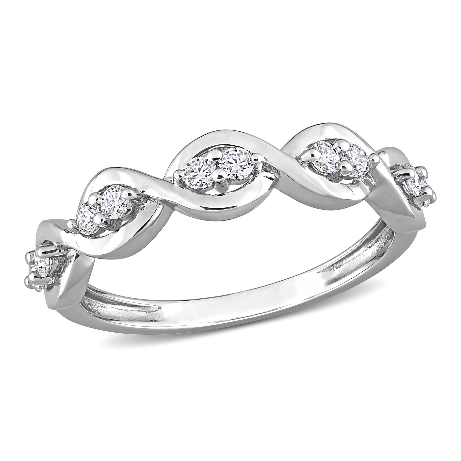 Mimi & Max 1/4ct DEW Anniversary Ring – synthetischer Moissanit, Sterlingsilber