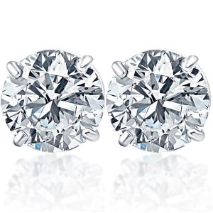 Ohrstecker aus 14-karätigem Weißgold mit laborgezüchteten Diamanten – 1 1/2 ct