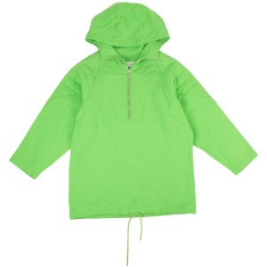 Grüner Balaclava-Kapuzenpullover mit halbem Reißverschluss