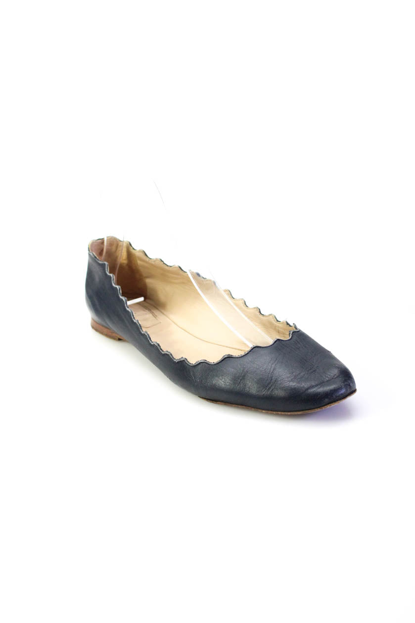 Chloe Shoes Ballerinas – Bogenkante, Leder, Damen, Schwarz