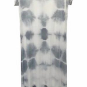 Kurzärmeliges Maxikleid mit V-Ausschnitt – Alligator Tie Dye
