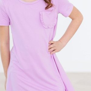 Bright T-Shirt-Kleid – Flieder