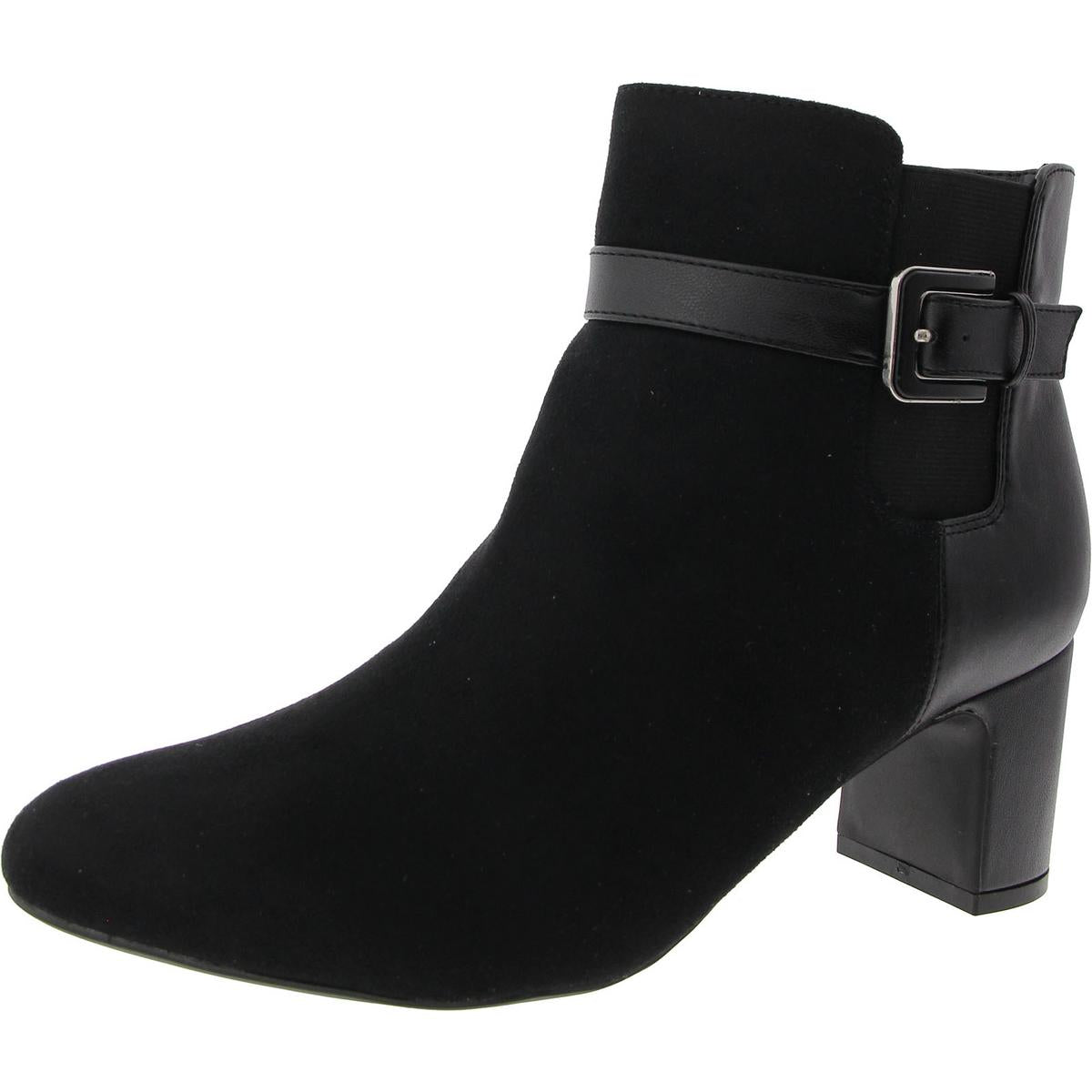 Truly Stiefeletten aus Velourslederimitat mit Riemen