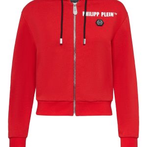 Crystal Fringe Sweatjacke mit Kapuze – 7644989751356