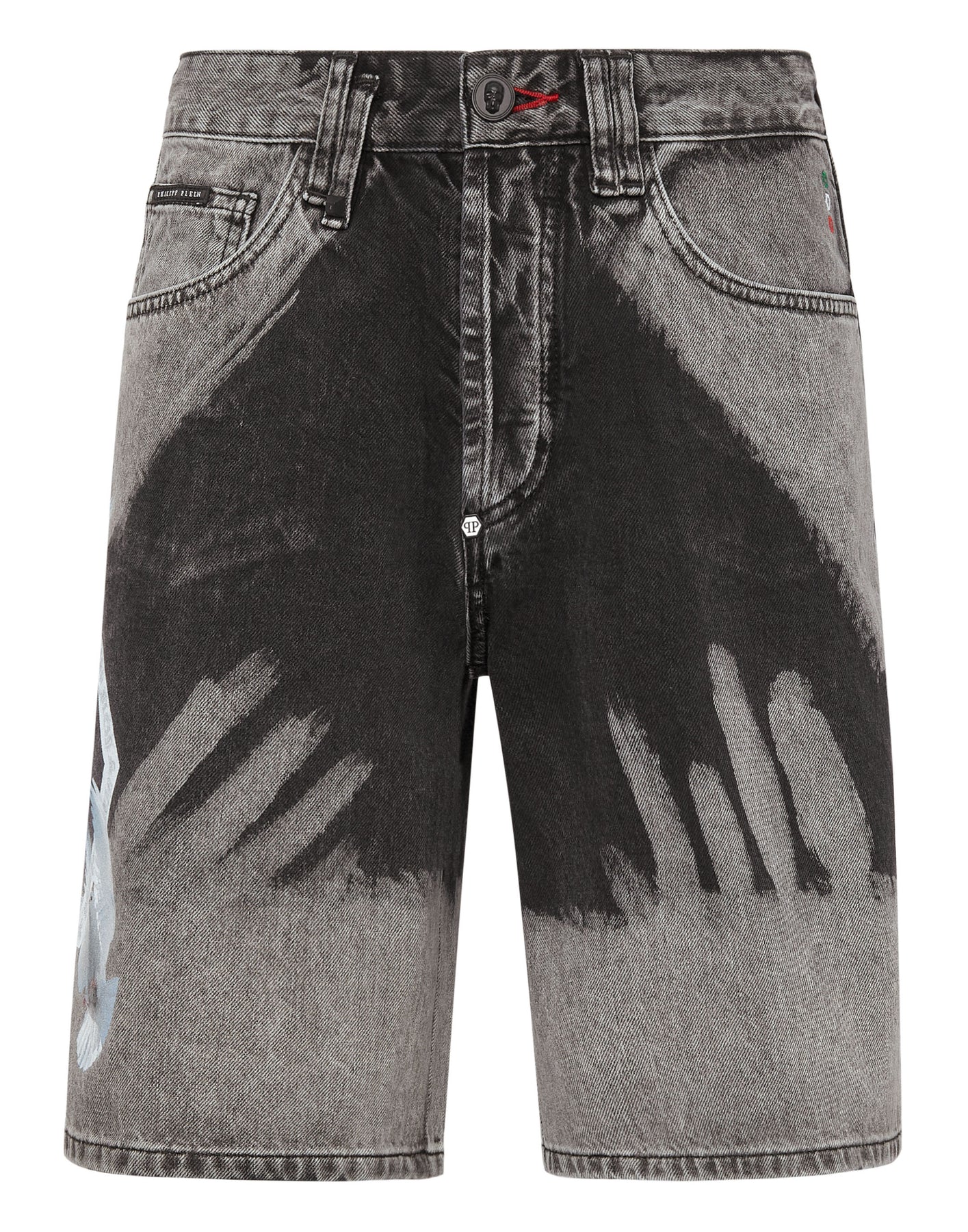 Gebleichte Denim-Caprishorts