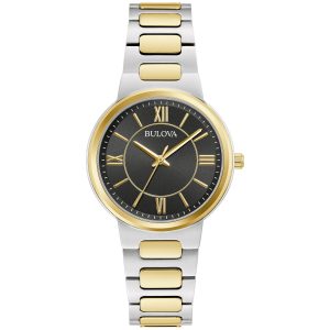 Bulova Damen-Quarzuhr in Schwarz, 32 mm