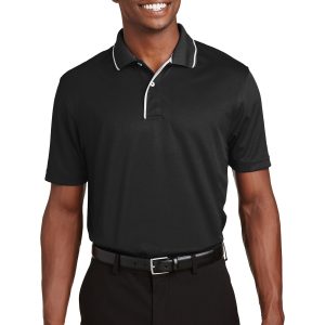 Sport-Tek Dri-Mesh Herren-Poloshirt mit Kontrastkragen und Paspeln