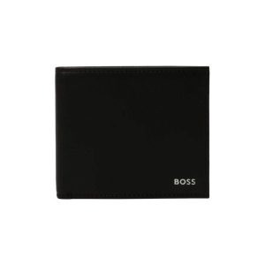 Hugo Boss Randy 8 Herren-Kartenetui und Geldbörse aus Leder – Schwarz