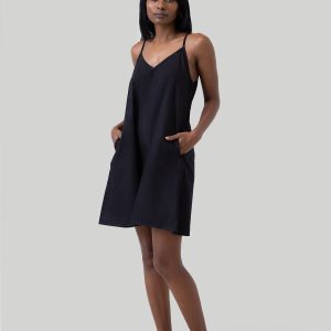 Kurzes Zeltkleid – Schwarz