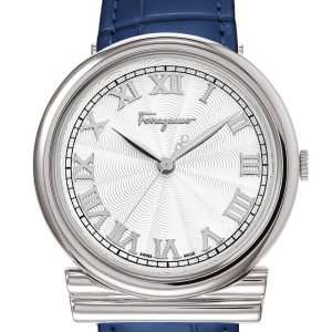 Ferragamo Damen-Quarzuhr in Blau, 34 mm