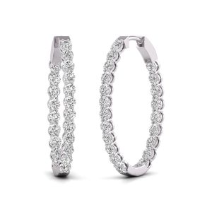 Diana M Lab 14KT WG 10CT TW Creole – innen und außen besetzt, oval