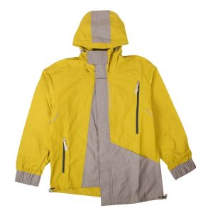 A-COLD-WALL* asymmetrische Damen-Windjacke mit Kapuze – Gelb/Grau